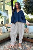 Sandbar Linen Blend Pop Over Shirt Navy 